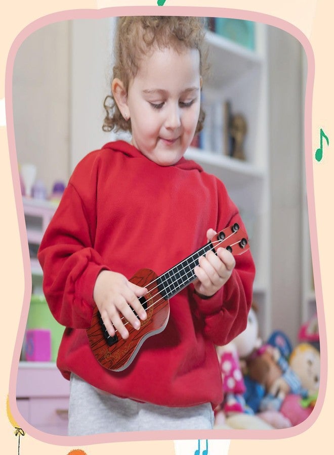 SENONAPO 15 Pcs Kids Toy Guitar 10 Inch Mini Classical Ukulele Guitar Toy Beginner Rhyme Developmental Musical Instrument Toddlers Ukulele Guitar Cute Guitar Toy for Toddler Educational Toy Supplies - Image 5